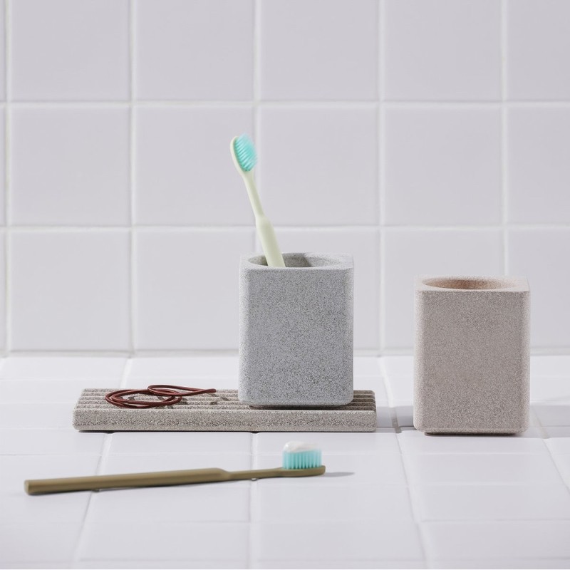 JAJU [JAJU] Diatomaceous Earth Square Multi-purpose Holder Gray
