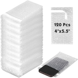 PerKoop 120 Pcs 4" x 5.5" Bubble Cushion Wrap Bags Bulk, Double Wall Bubble Cushion Wrap Pouches, Clear Bubble Bags Thickening Shockproof Bags for Shipping Packing Storage Moving
