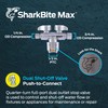 SharkBite Max Dual Shut Off Quarter-Turn Brass Ball Valve, 1/2