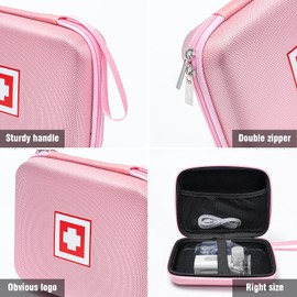 Gealaek - Funda protectora de transporte para nebulizador portátil, bolsa médica de viaje con carcasa dura para espaciador de inhalador, máscaras, accesorios para asma, bolsa de almacenamiento de
