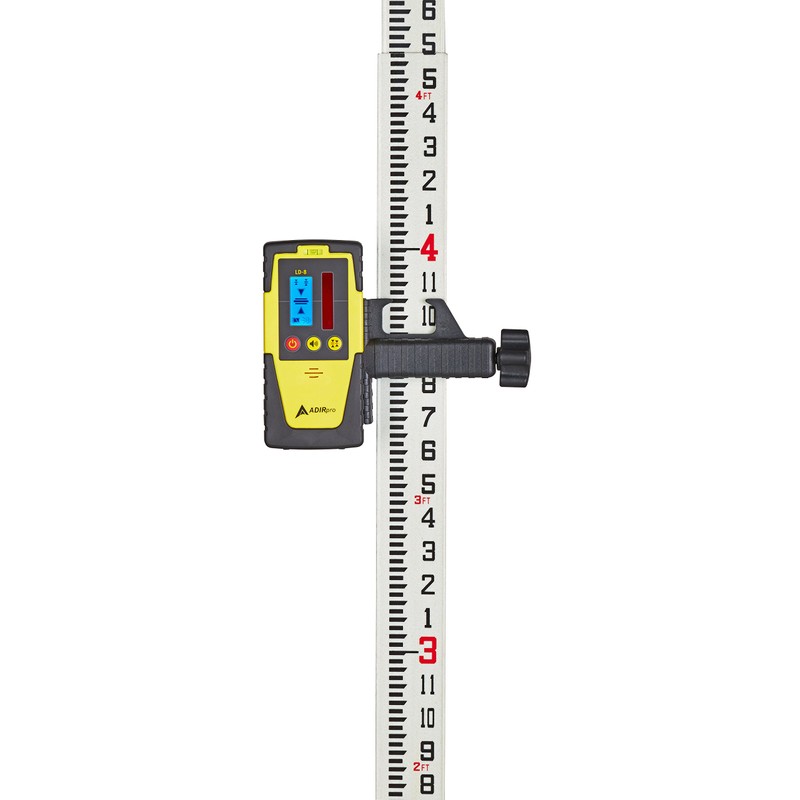 AdirPro 16-Foot Fiberglass Grade Rod – 8ths, 4-Section Telescoping Rectangular