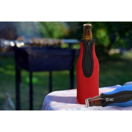 Beer Bottle Insulator Sleeve Different Color. Zip-up Bottle Jackets. Keeps Beer Cold and Hands Warm. Classic Extra Thick Neoprene with Stitched Fabric Edges, Enclosed Bottom, Perfect Fit (Pack-of-12)