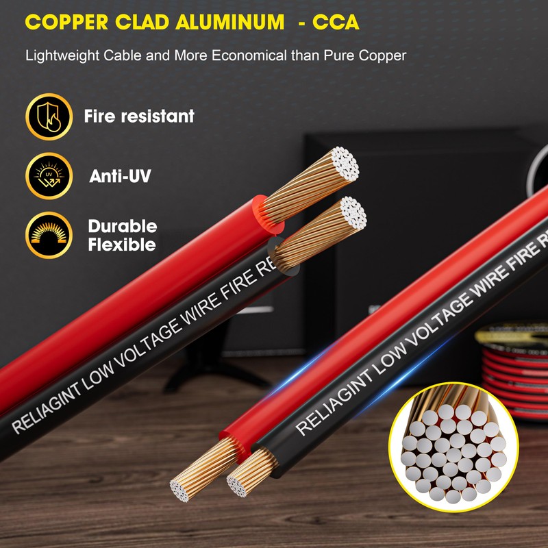 12 Guage 100FT Electric Wire for Low Voltage Application, LED,