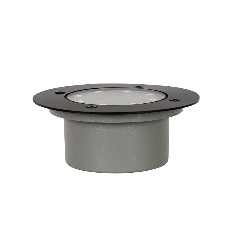 Qazqa - Modern Floor Spotlight Black Including LED IP65 Solar