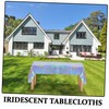 jojofuny 4pcs Iridescent Plastic Table Covers Holographic Foil Tablecloths for