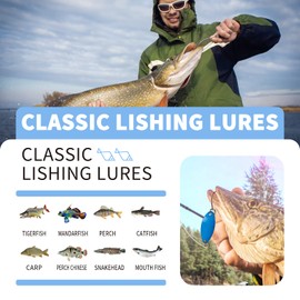 Fishing Trout Spoon Set, Trout Spoon, Single Hook Set, Trout Bait, 43 Pieces, Spinner Fishing Lure, Fishing Accessories, Spinner Blinker Set for Trout, Fishing Spoons, Trout, Bass, Salmon, Pike