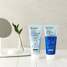ORJENA Oh-Refresh Soda  Hyaluronic - Gel de limpieza profunda de 6.09 onzas líquidas, exfoliante facial para pieles sensibles, eliminación de piel... 