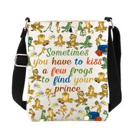 Frog Gifts Princess Tianas Crossbody Bag Sometimes You Have To Kiss A Few Frogs to Find Your Prince Sling Bucket Bag, Frog C Bag