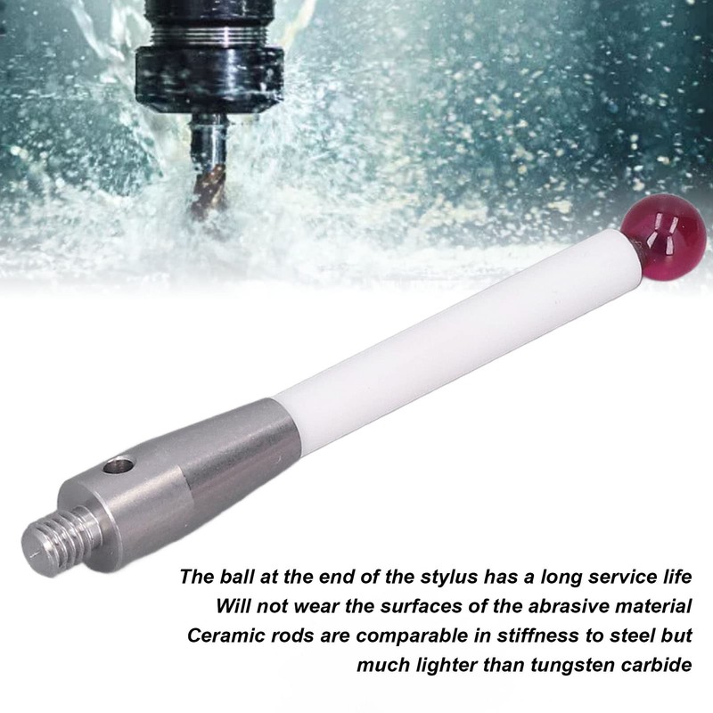 Stainless Steel Ceramic CMM Probe Pin, M4 Thread Shaft, 6mm