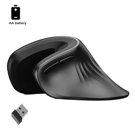 2.4G wireless vertical mouse ergonomics vertical mouse office game mouse 3 levels movement speed black