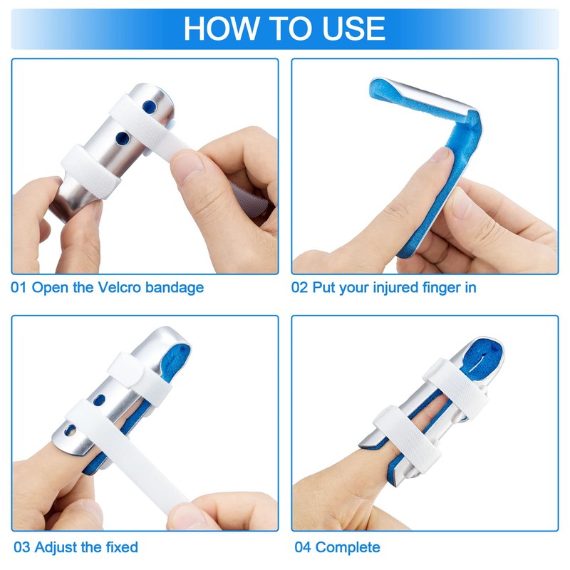 ANCIRS 3-Size Metal Finger Splint Support, Small & Medium &