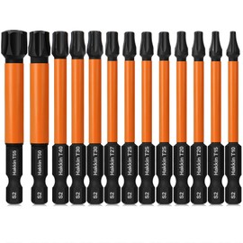 Torx Bit Set Hakkin 13Pcs Impact Torx Bit Set S2 Steel 75mm Heavy Duty Tamper Proof Torx Screwdriver Sets for Impact Driver T10 T15 T20 T25 T27 T30 T40 T50 T55