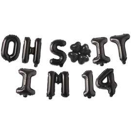 Oh I’m 14! Latex Balloons 16 Inch Black Hallo Twenty Five Cheers to 14 Years Old Theme Decor for Man Woman Happy 14th Birthday Party Photo Studio Prop Flag Decorations Favors Supplies