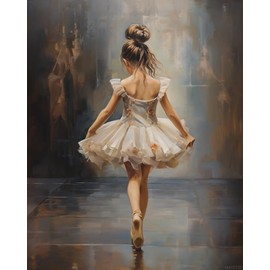 QACEYID DIY Filling Oil Canvas Paint by Number Kit Ballerina Girl with Brushes and Acrylic Color DIY Canvas Painting for Adults Beginner, 40x50cm, Without Frame