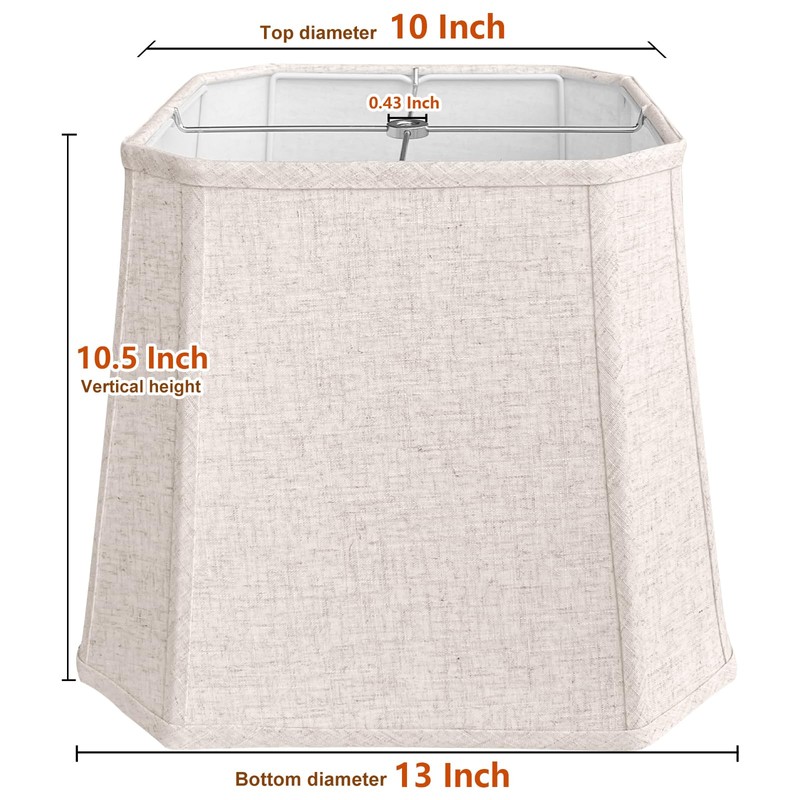 TOOTOO STAR Square cut corner lampshade, 10x13x10.5 inch medium table