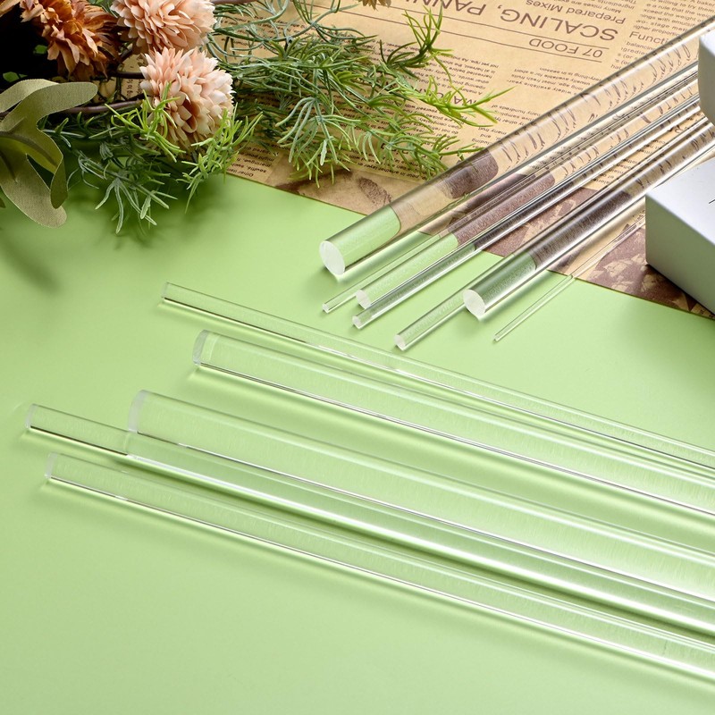 M METERXITY 15-Pack Acrylic Round Rods 11.81x0.12in/300x3mm