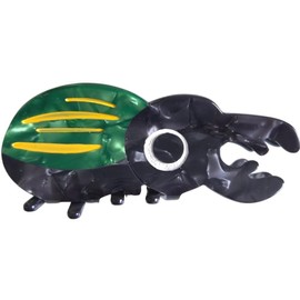 Funny Stag Beetle Hair Clip,Acetate Hair Clip,Small Claw Clip for Women (Green, 1 Count)