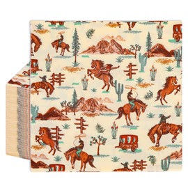 FYSUIMU 50Pcs Vintage Western Cowboy Paper Napkins Wild West Rodeo Luncheon Napkin Tropical Disposable Dinner Dessert Napkin for Birthday Baby Shower