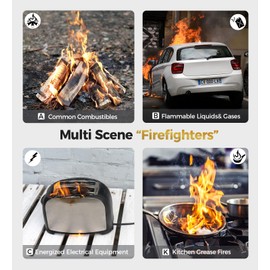 AmzBoom Fire Extinguisher 2-Pack with Mounting Bracket for Home, Kitchen, Car, Grill - Portable Small A, B, C, K Fire Extinguisher - 8-in-1 - Prevents Reignition.