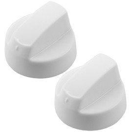Spares2go White Control Knobs for Bush Oven Cooker & Hob (Pack of 2 + Adaptors)