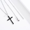 Twoowl Silver Cross Necklace for Women 925 Sterling Silver Crushed