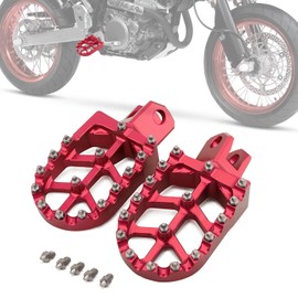 IUVWISN Dirt Bike Foot Pegs,Motorcycle Footpegs Wider Foot Rest Pedal CNC for DRZ400SM 05-24 DRZ400 00-04 DRZ400S 00-24 DRZ400E 00-07 RM250 89-06 RM250Z 01-06 RMX250 89-96 Red