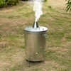 Gardenised 20-Gallon Galvanized Steel Incinerator Can with Lid & Vent