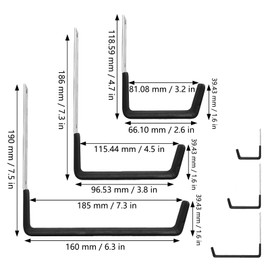 AccEncyc Garage Hooks Heavy Duty Garage Storage Utility Hooks 2Pcs Garage Wall Hooks Garden Hose Holder Garage Garden Tool Organizer Steel Wall Mount Hooks (Medium)
