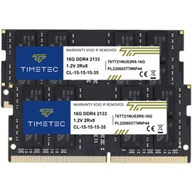 Timetec 32GB KIT(2x16GB) DDR4 2133MHz PC4-17000 Non-ECC Unbuffered 1.2V CL15 2Rx8 Dual Rank 260 Pin SODIMM Laptop Notebook PC Computer Memory RAM Module Upgrade (32GB KIT(2x16GB))