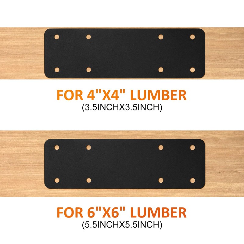 4 Pack 10"x3" Straight Steel Plate,Heavy Duty Flat Mending Plate,Post