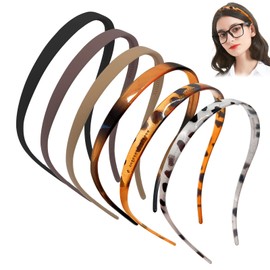6 Pack No Pressure Headbands for Glasses Wearers - Flexible Non-Slip Hairbands, Matte Plastic with Teeth, for Women & Girls, Comfortable No Pressure, Ideal for Daily Use, Makeup & More