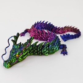 Whattiho 3D Printed Dragon Articulated Fidget Toy - Posable Flexible Dragon Toys for Car Decoration and Ornament Figures