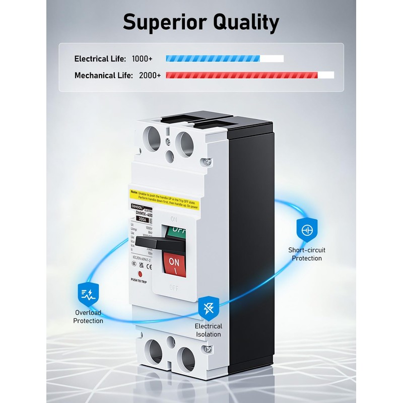 DIHOOL Heavy Duty Battery Disconnect Switch, 300 Amp DC Circuit
