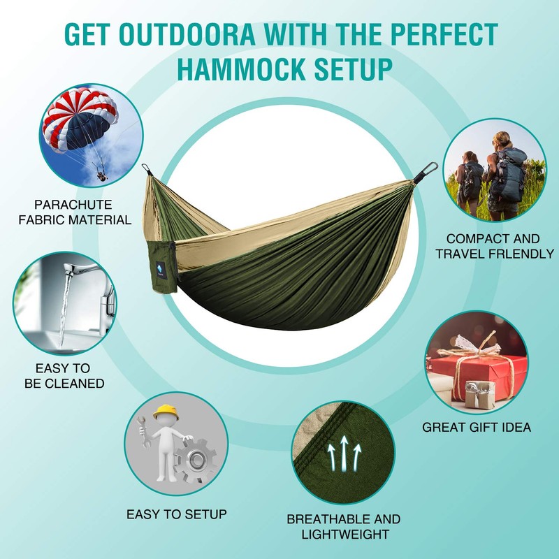 Hammock Camping Portable Single Hammocks for Outdoor Hiking Travel Backpacking