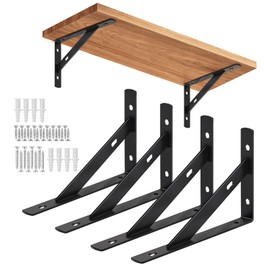 Black Scaffold Board Shelf Brackets with Screws,250mm x 160mm(4 PCS),Used for Radiator Shelf Brackets,Greenhouse Shelf Brackets (250 * 155mm 4PCS)