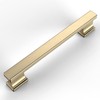 Asidrama 6 Pack 5 Inch(128mm) Brushed Brass Kitchen Cabinet Handles,