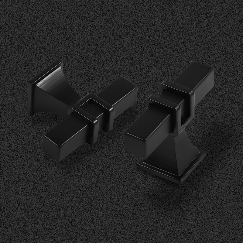 Redunest Matte Black Cabinet Handles, 2 Pack Square T Bar