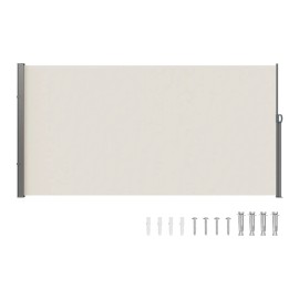 71 X 138 Outdoor Water-Proof Polyester Retractable Side Awning UV 30+ Patio Screen 180g for Privacy & Room DiviColor: Beige Color, Size: Size 71 x 138 inch
