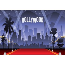 Aoihrraan 2.2 x 1.5 m Red Carpet Event Background VIP Celebrity Catwalk Spotlight Starry Sky City Night View Photography Background Prices Ceremony Stage Show Prom Party Photo Prop