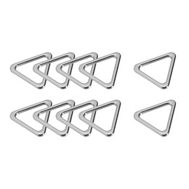 METALLIXITY Metal Triangle Ring Buckles (20x20x2.8mm) 10pcs, Webbing Bag Clasps - for Leather Purse Handbag Strap Bag Making Repairing, Silver Tone