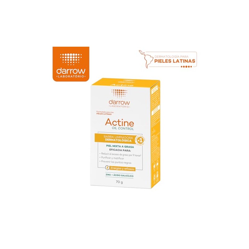 DARROW, Actine Oil Control Barra Limpiadora Dermatológica, Para Piel Mixta