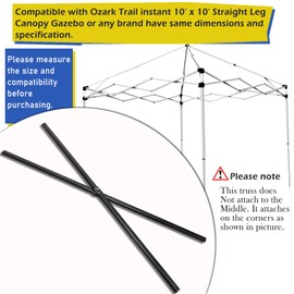 Compatible with Ozark Trail Coleman First Up 10x10 Canopy Side Truss Bars Replacement Parts Length 39 3/4" Black