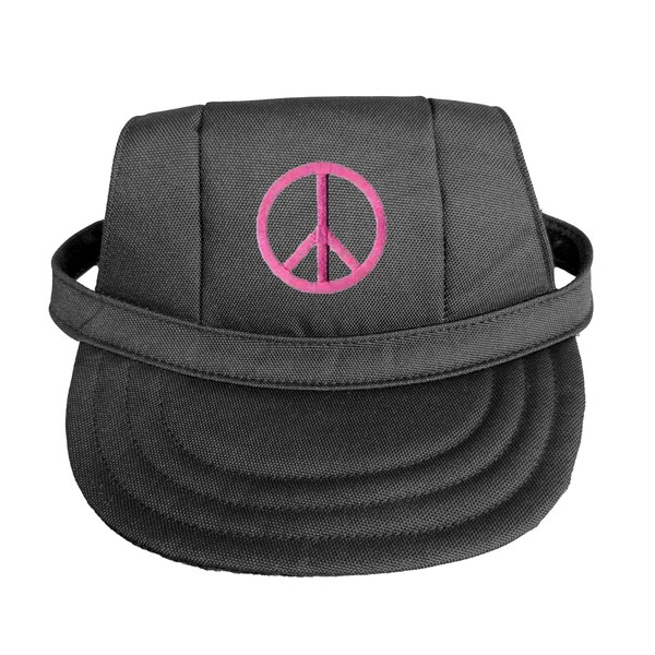 Hot Pink Peace Sign Dog Hat Cap Sun Visor |