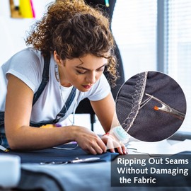 6 Pcs Seam Ripper Big and Small Two Size, Stitching Thread Unpicker Thread Cutter Remover, Seam Rippers for Sewing Stitch Ripper with Scissor and Rule for Sewing Needlework DIY Craft