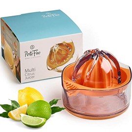 Citrus Juicer Lemon Squeezer - Space Saving Lemon Juicer - Lime Squeezer - Hand Juicer with Non-Slip Base and Measuring Cup - Orange Juicer with Strainer - Citrus Squeezer - Manual Juicer Citrus Press