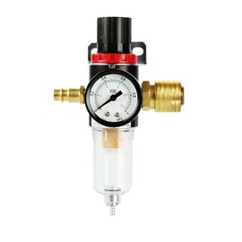 Bohaner Pressure Regulator 1/4 Inch Compressed Air Regulator Compressor Accessories Pressure Regulator Compressor 1/4 Inch with Water Separator Copper Quick Couplings for Compressor Filter AFR2000