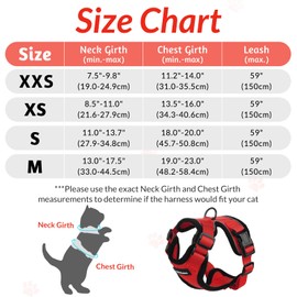 rabbitgoo Cat Harness and Lead Set, Escape Proof Kitten Harness with Cat Leash Metal Ring, Lightweight Soft, Reflective Adjustable Vest Harnesses for Small Cat Walking Travel XS, Red