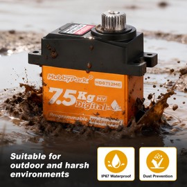 HobbyPark Waterproof for TRX4M Servo with Servo Mount Bracket and Arm Steering Servo and Steering Link Set 7.5kg High Torque Metal Gear Digital Servo Motor fit 1/18 Crawler Car Upgrades Parts