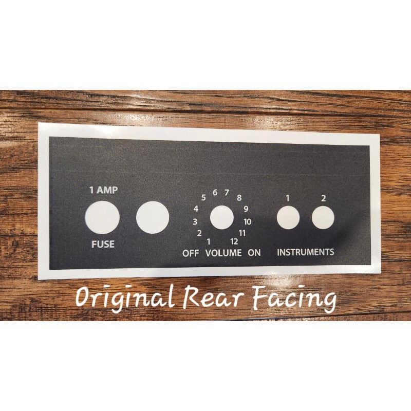 FENDER 5F1 CHAMP FACEPLATE OVERLAY DECAL - REAR BLACK