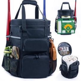 VIGEGARI Baseball Bucket Bag with Base Ball Clipboard for Coaches - Baseball Coaching Accessories Organizer with Magnetic Base ball Linedup Board - Softball Equipment Bag with Scoreboards